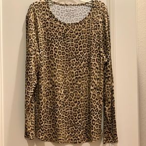 Chico’s size 2 long sleeve top, cheetah print